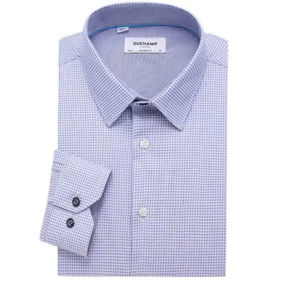 Duchamp London Diamond Dot Long Sleeve Button Down Shirt - Picture 2 of 9